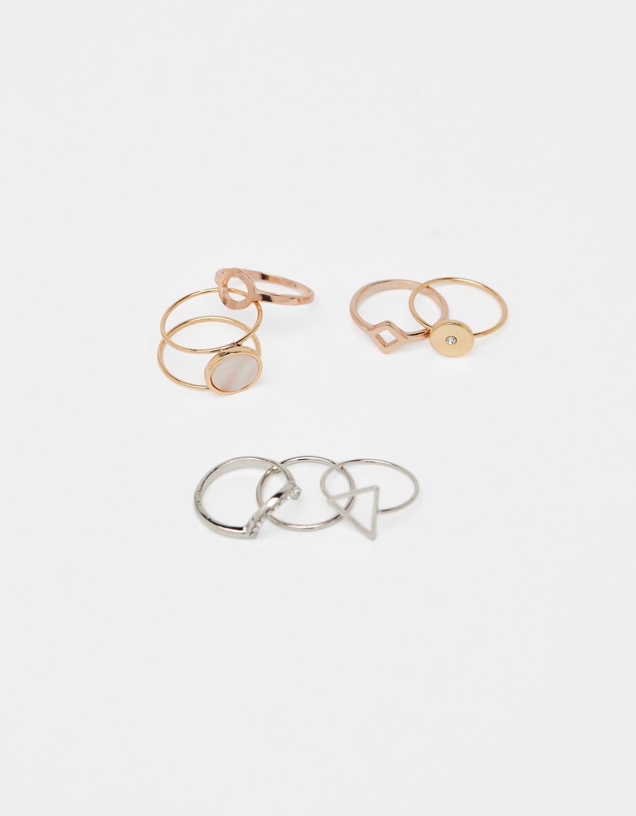 Set of diamanté rings