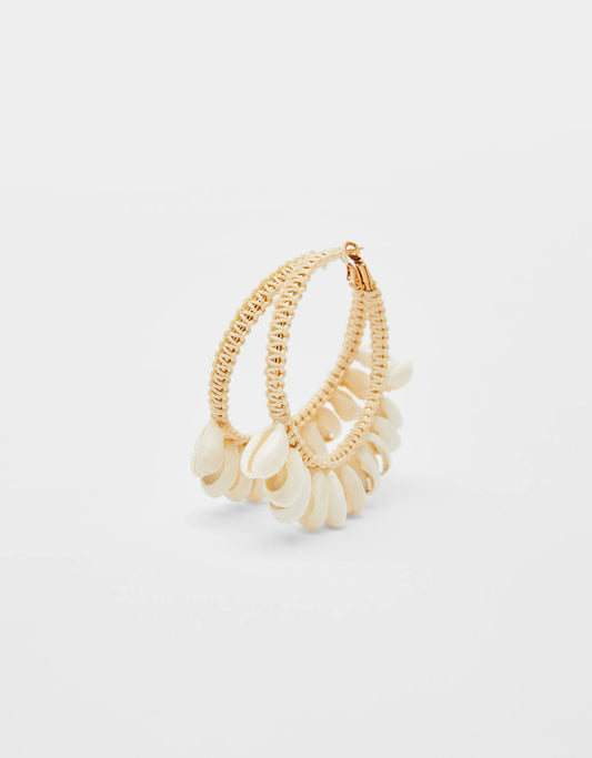 Seashell hoop earrings